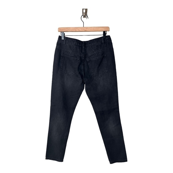 AFRM Black Cyrus Super High Rise Distressed Ripped Jeans Style ARVB021405 - Picture 11 of 11